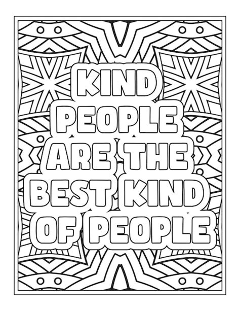 premium vector kindness quotes coloring page