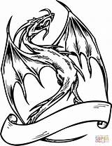 Dragon Coloring Pages Flying Da Banner Template Pergamena Stampare Printable Drago Di Disegni Disegno Drawing Colorare Con Clip Monster sketch template