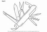 Knife Swiss Army Draw Drawing Step Knives Necessary Improvements Finish Make Tutorials Drawingtutorials101 sketch template