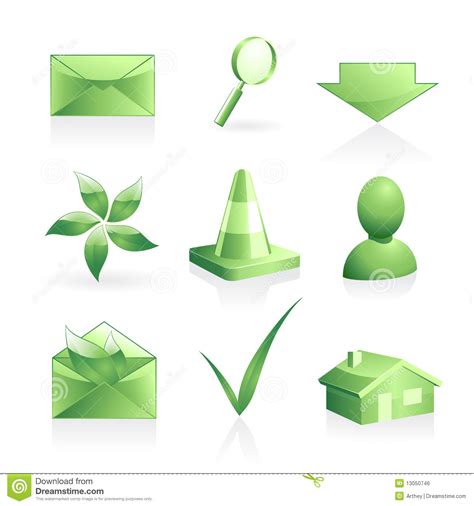 green symbols set stock vector illustration  curve