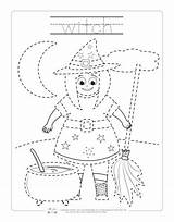 Tracing Halloween Worksheets Pages Preschool Witch Sheets Coloring Kindergarten Itsybitsyfun Vampire Choose Board sketch template