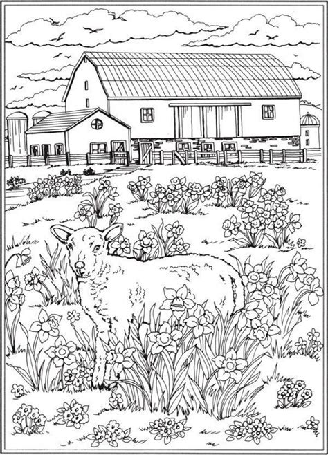 spring scene coloring pages farm coloring pages spring coloring