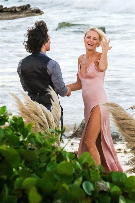 malin akerman upskirt at her beach wedding scandal planet