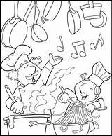 Coloring Chef Cooking Kitchen Pages Fun Coloringpagesfortoddlers Chefmaster Little Artikel Van sketch template