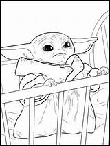 Yoda Mandalorian sketch template