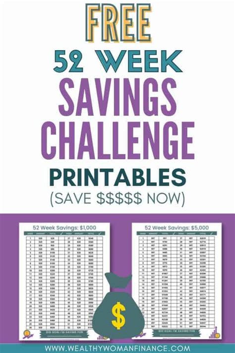 week savings challenge printable  save