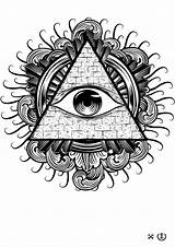 Eye Illuminati Seeing Drawing Tattoo E1 Triangle Deviantart Step Easy Drawings Tatuagem Pirâmide Ojo Tattoos Eyes Beginners Gypsy Store Google sketch template