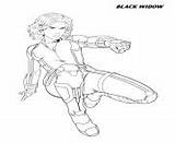 Avengers Coloring Pages Widow Heroes sketch template