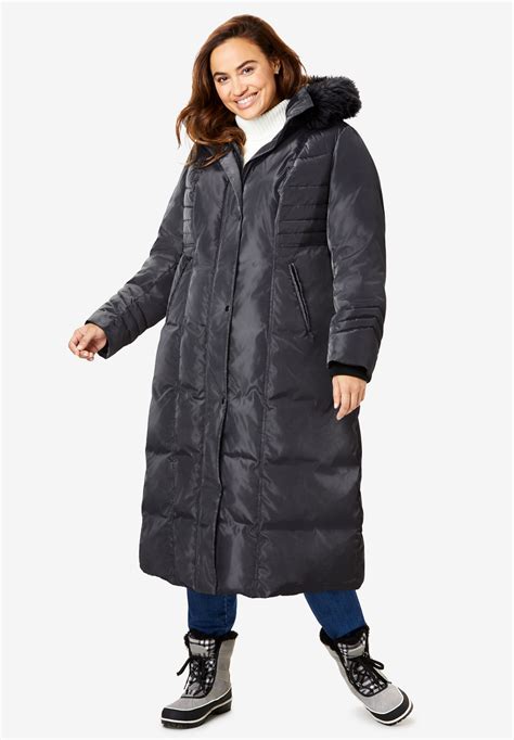 long hooded puffer coat woman