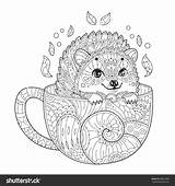 Igel Hedgehog Zentangle Antistress Colorear Print Lass sketch template