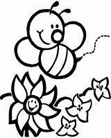 Coloring Bee Pages Flower Bumble Honey Garden Cartoon Cute Color Arrived Flowers Cliparts Bees Clip Clipart Hunting Printable Colouring Kids sketch template