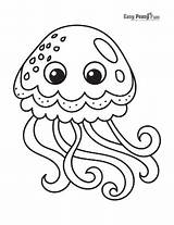 Jellyfish Shy sketch template