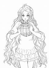 Anime Elf Pages Girl Coloring Template sketch template