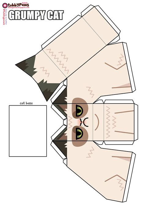 simple cat papercraft template  beccagpeg