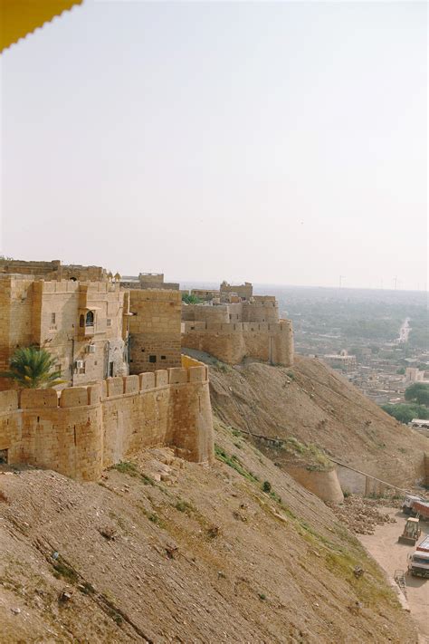 hillside buildings  jaisalmer india entouriste