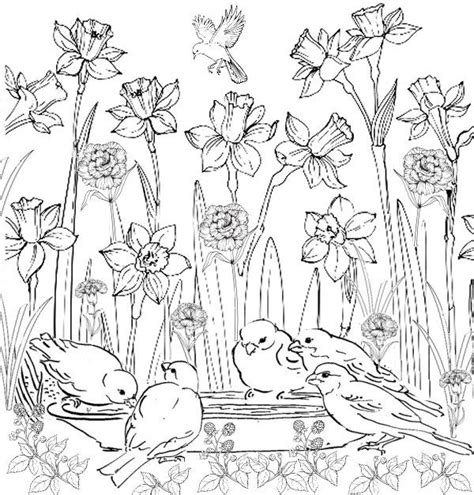 birds  flowers  bird printables spring pictures printed shower
