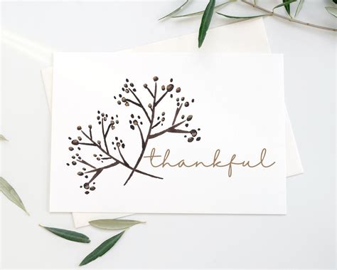 printable card thankful card instant  printable etsy