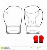 Boxing Vector Gloves Illustration Coloring Sports Book Acces Accessory sketch template