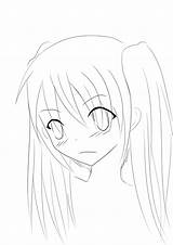 Shy Girl Anime Coloring Template Pages sketch template