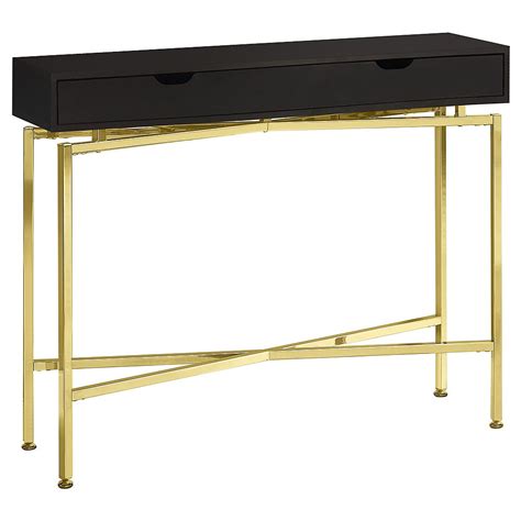 Monarch Specialties Accent Table 42 Inch L Cappuccino Gold Hall