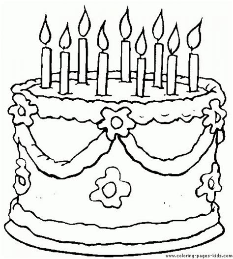printable birthday cake coloring pages