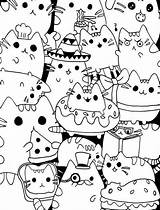 Coloring Pusheen Pages Lineart sketch template