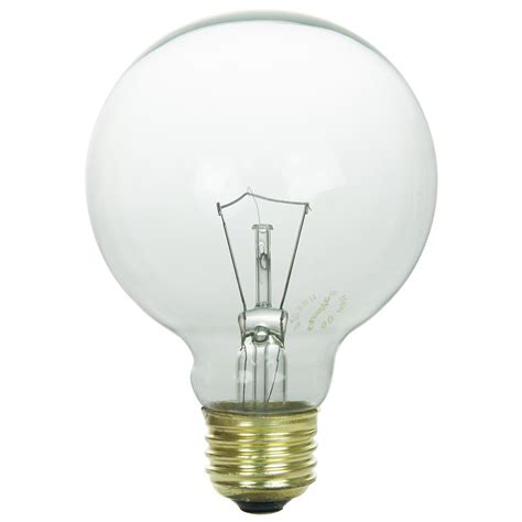 sunlite incandescent  watt  globe  lumens clear light bulb bulb center