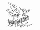 Coloring Scarecrow Cute Pages Printable sketch template