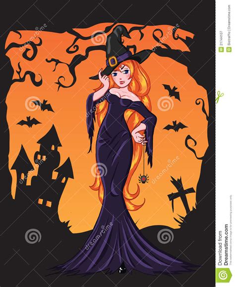 sexy halloween witch drawing royalty free stock