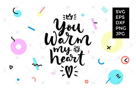you warm my heart vector quote on yellow images creative store