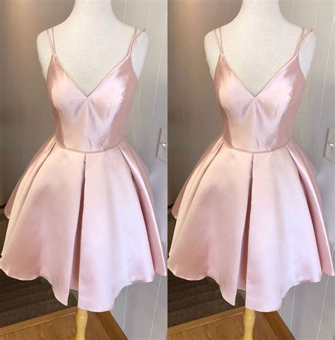 short semi formal dress homecoming dress pink homecoming dress pink