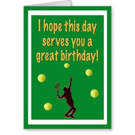 Tennis Player Happy Birthday Card Tennis Pinterest