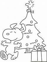 Tree Coloring Christmas Snoopy Pages Coloringpages101 sketch template