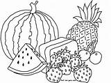 Coloring Pages Fruits Vegetables Printable Watermelon Print Pineapple Vegetable Color Kids Fruit Garden Buah Sheets Buahan Drawing Gambar Line Mewarnai sketch template