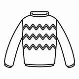 Sweater Outline Maglione Profilo Stile Icona sketch template