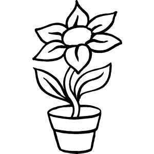 flower  pot printable coloring page     print