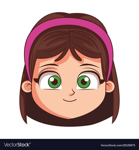 beautiful girl face cartoon royalty free vector image