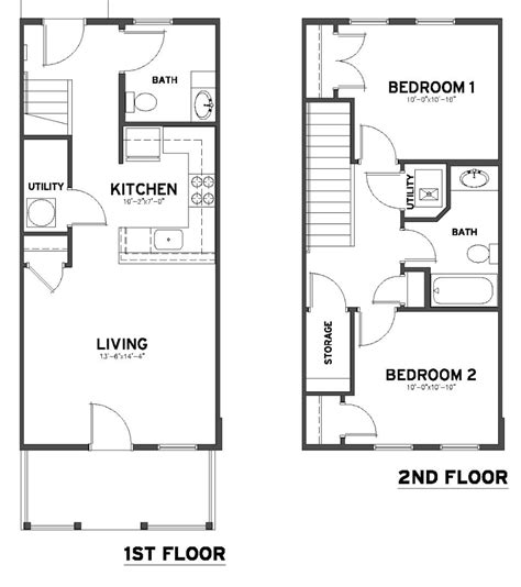 bedroom townhome floor plans floorplansclick