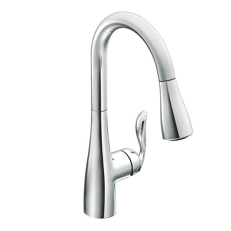 moen  arbor  handle high arc pulldown kitchen faucet chrome bar sink faucets amazoncom