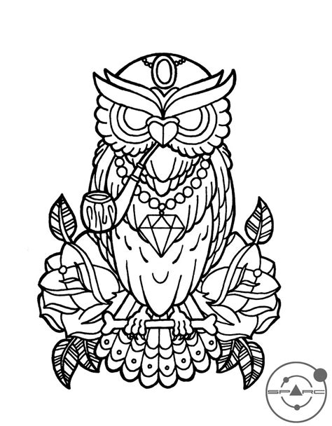 owl color drawing  getdrawings