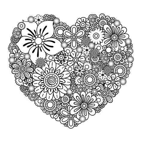 heart svg floral heart svg valentines day design heart coloring