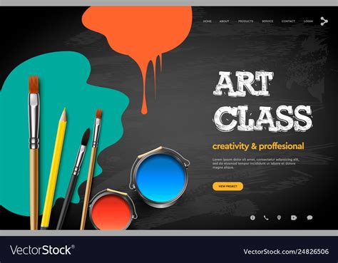 web page design template  art class studio vector image