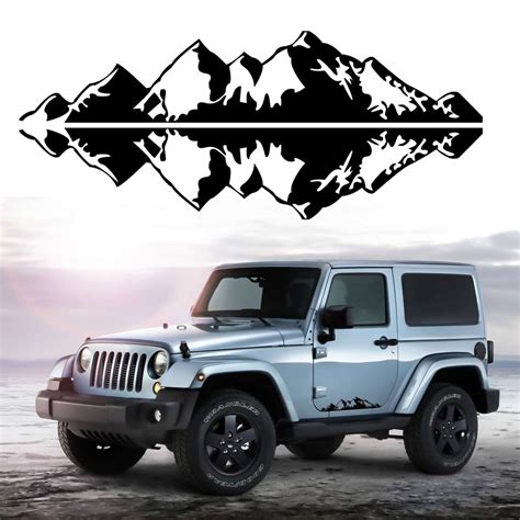 pair universal car mountain range sticker vinyl decals sticker  jeep suv truck  cm