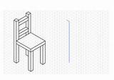 Isometric Chair Drawing sketch template