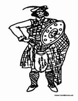 Scottish Kilt Scotland Coloring Man Pages sketch template