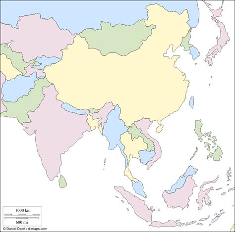 blank map  asia color