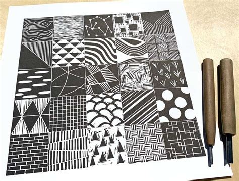 easy design ideas  linoleum block printing patterns linocut