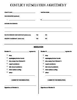 conflict resolution form      students