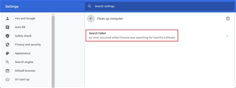 fixed search failed  chrome checking  harmful software minitool