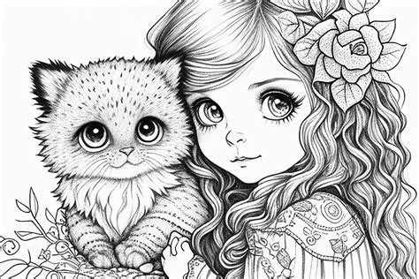 cute girl coloring pages  print  clipart black vrogueco